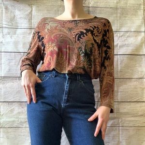 3/$10 deal! Vintage boho slinky top medium
